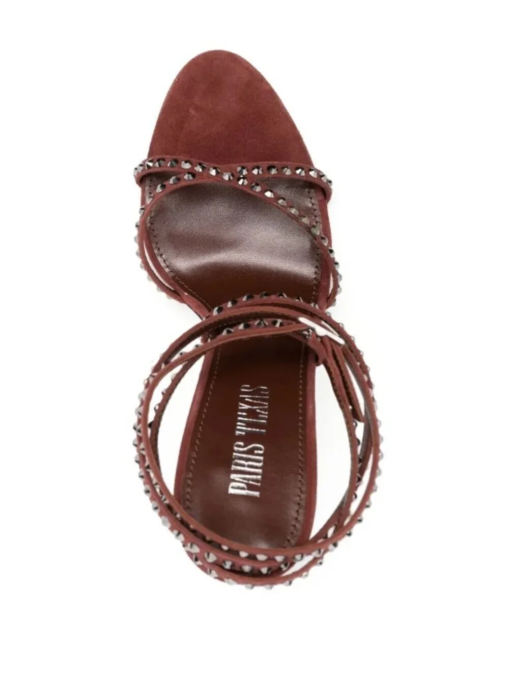 Paris Texas Holly Zoe 105 Stud Embellished Sandals Brown EU39 US 8.5 NIB
